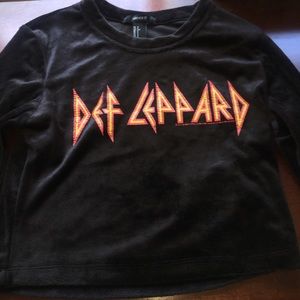 Deff leppard cropped long sleeve